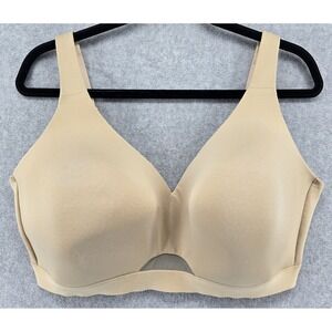 Cacique Lightly Lined No Wire Bra 42G Beige Full Coverage Adjustable Strap Comfy